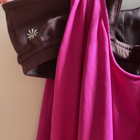 Athleta Hidden Agenda No Limits Built in Bra Racerback Tank Pink Deep Burgundy M - Picture 9 of 10
